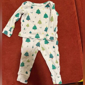 Angel Dear Christmas Tree waffle Weave PJ pajama set 12-18mo